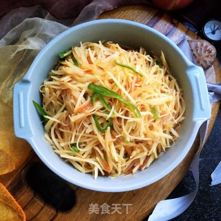 茄汁青椒土豆丝的做法