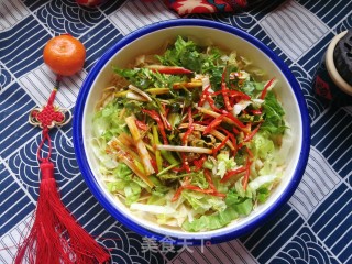 生菜拌人造肉的做法
