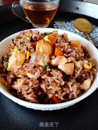 三文鱼炒饭的做法