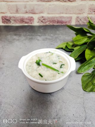 菠菜肉末粥的做法