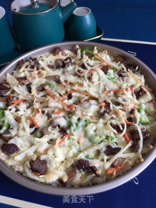 “米饭”米饭烧驴肉披萨的做法