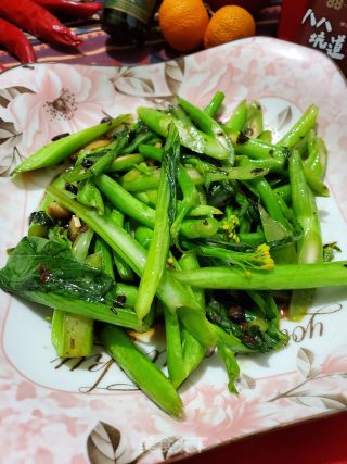 蒜香豆豉炒芥菜心的做法