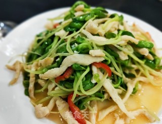 鸡丝炒豆苗的做法