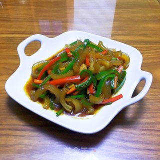 青椒炒猪皮的做法