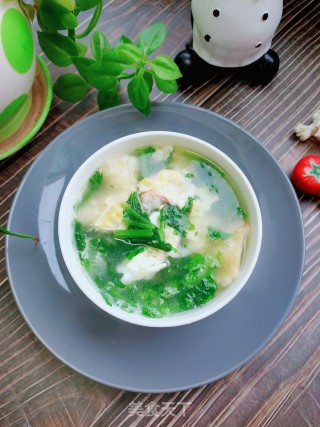 茼蒿油条蛋花汤的做法