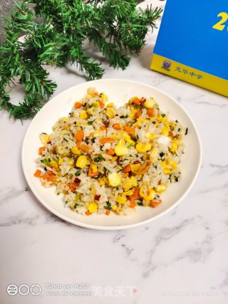 韭菜玉米胡萝卜炒饭