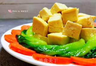 油菜胡萝卜烧豆腐的做法