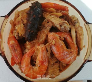 鸡翅炖虾????的做法
