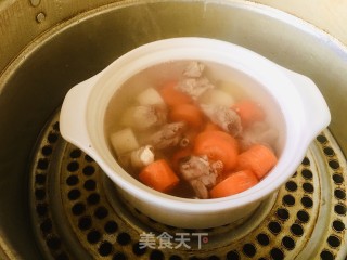 山药胡萝卜老鸭蒸汤的做法