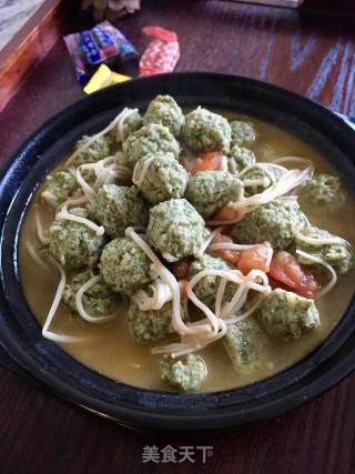 荠菜丸子菌菇汤的做法