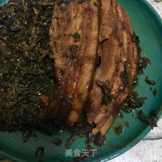 马齿苋菜干扣肉的做法