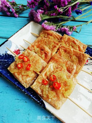 蒜蓉烤油豆腐的做法