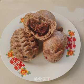 全黑麦豆沙包的做法