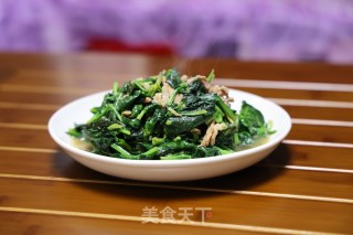 肉丝炒菠菜的做法