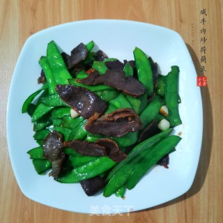 咸牛肉炒荷兰豆的做法