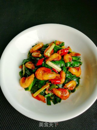 春日应季美食   韭菜炒河虾的做法