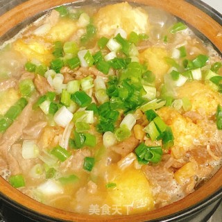 干贝日本豆腐煲的做法