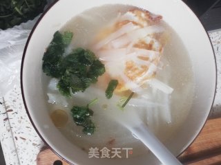 网红减脂白萝卜煎蛋汤的做法