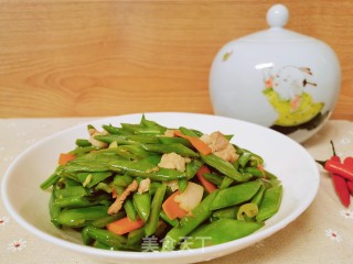 刀豆炒肉片的做法