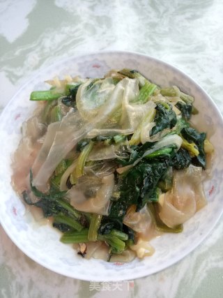 菠菜炒粉皮的做法