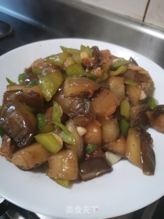 快手少油版青椒烧茄子????的做法