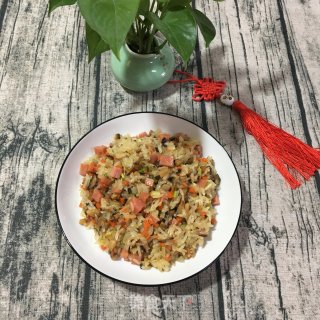 香菇火腿糯米饭的做法