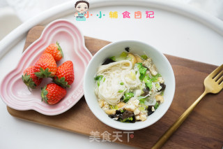 10个月以上辅食青菜肉末豆腐泡面条的做法