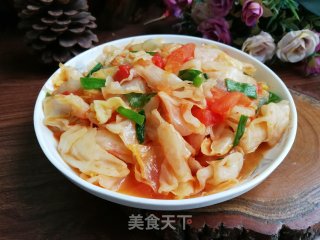番茄炒包菜的做法