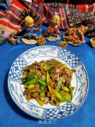 大葱黄豆酱炒肉丝的做法