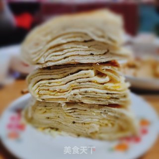 蛋黄肉松千层饼的做法