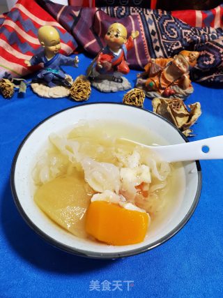 银耳百合煲水果糖水的做法