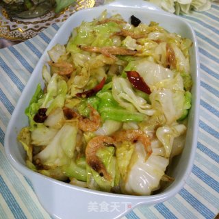 虾干炒包菜的做法