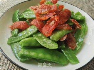荷兰豆炒腊肠的做法