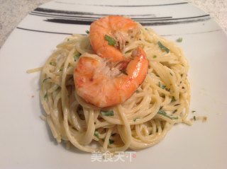 百里香煎虾意面的做法