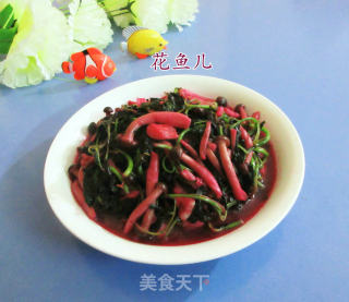 蟹味菇炒红苋菜的做法