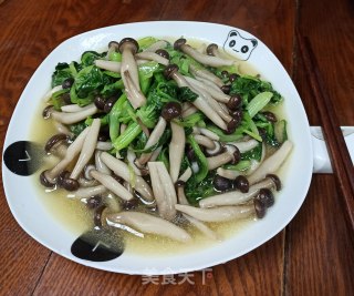 蟹味菇烧小青菜的做法