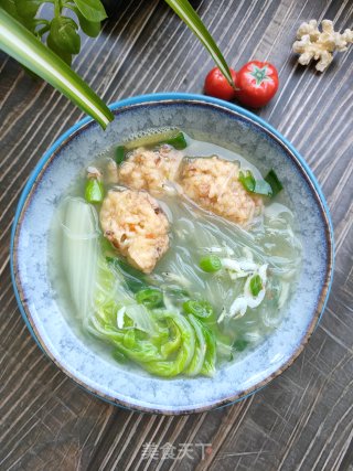 素丸子白菜粉丝汤的做法