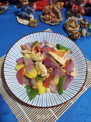 菠萝炒鸡胸肉的做法