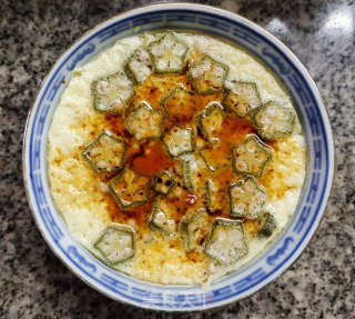 养胃早餐~秋葵蒸蛋的做法