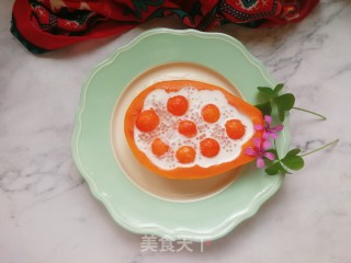 椰浆酸奶木瓜西米露的做法