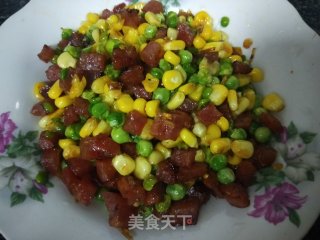 青豆玉米香肠粒的做法