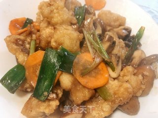 蚝油蘑菇鱼块的做法