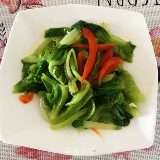 蚝油红椒生菜的做法