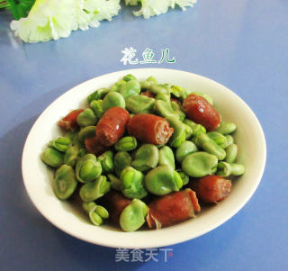 肉枣肠炒蚕豆的做法