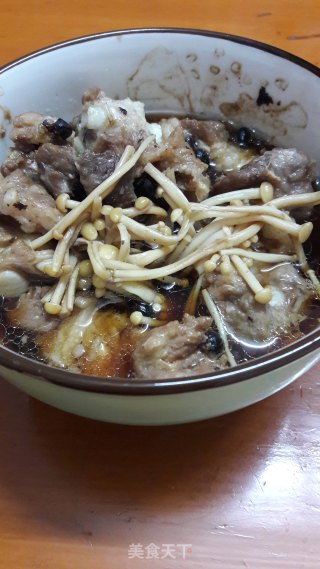 排骨蒸金针菇的做法