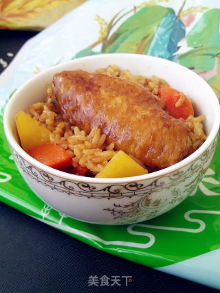 鸡翅中焖饭的做法
