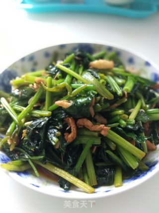 菠菜肉丝的做法