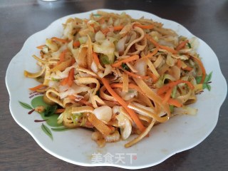 豆腐丝炒包菜的做法