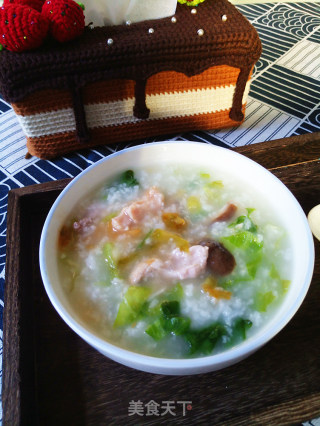 香菇肉片青菜粥的做法