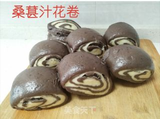桑葚汁花卷的做法